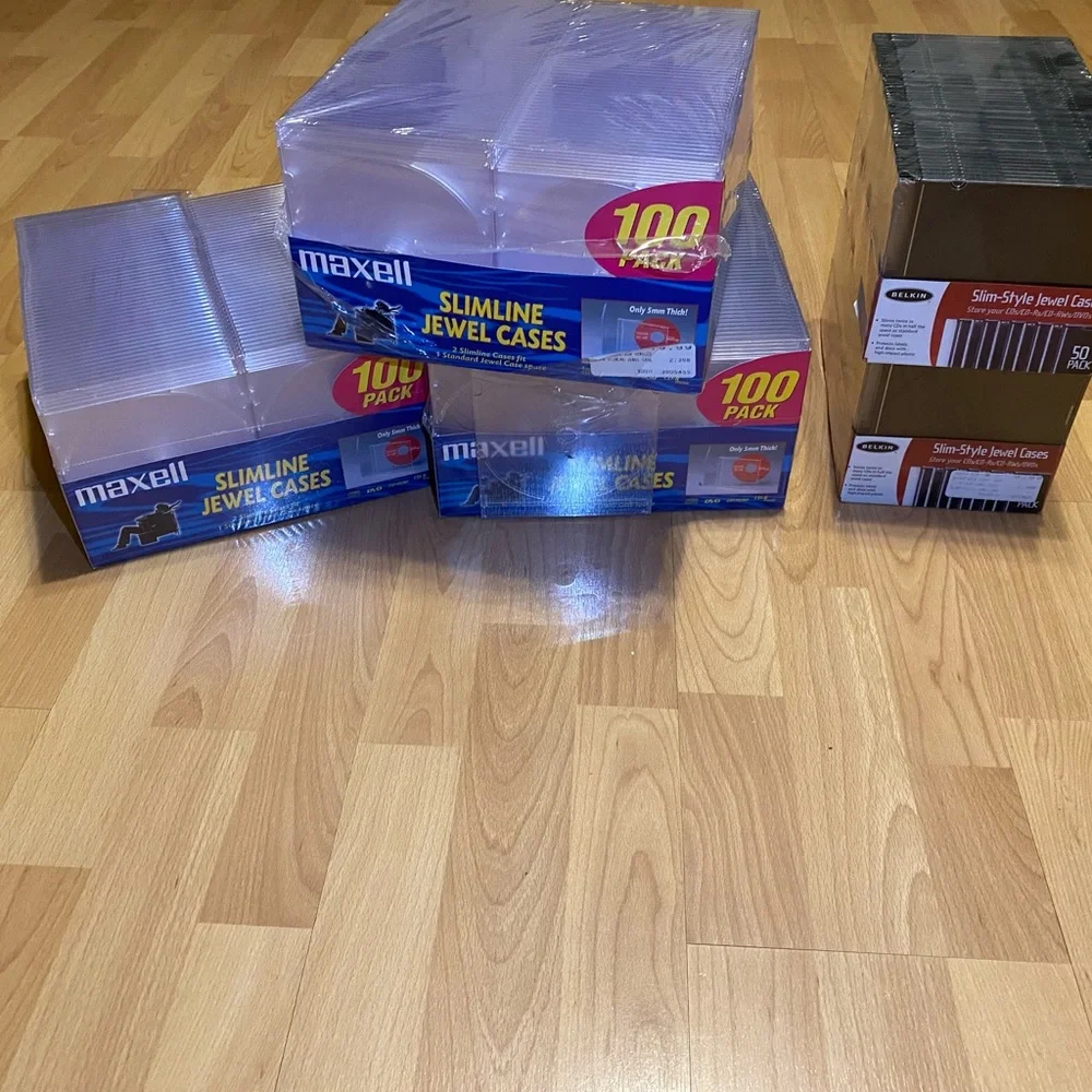 ALL 300 Maxell CDs, CD/DVD Labels, and 350 Jewel Cases Set for $50